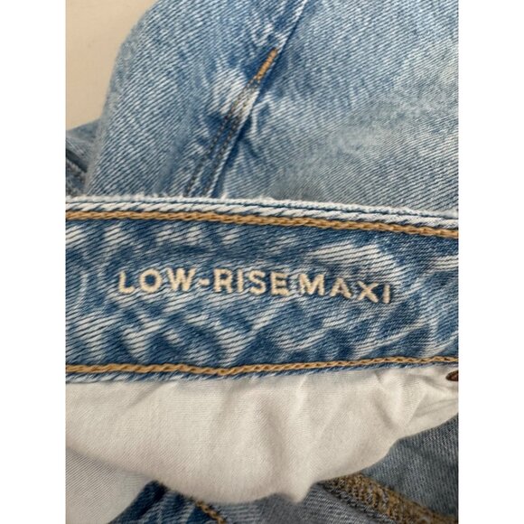 American‎ Eagle low rise Maxi denim skirt Y2k slit boho blue sz 10 - Picture 3 of 9